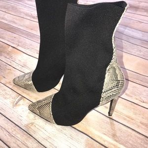 Black Snakeskin heeled boots
